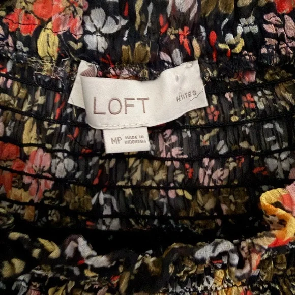 LOFT Floral Blouse - Black, Red, Yellow - Picture 2 of 8